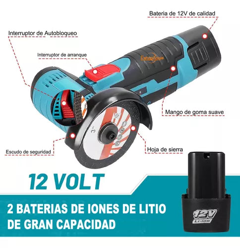 [PROMOCIÓN DE ANIVERSARIO] Combo Amoladora Angular Profesional Inalámbrica - (2 Discos + 2 Baterías + Maletín)  🎁