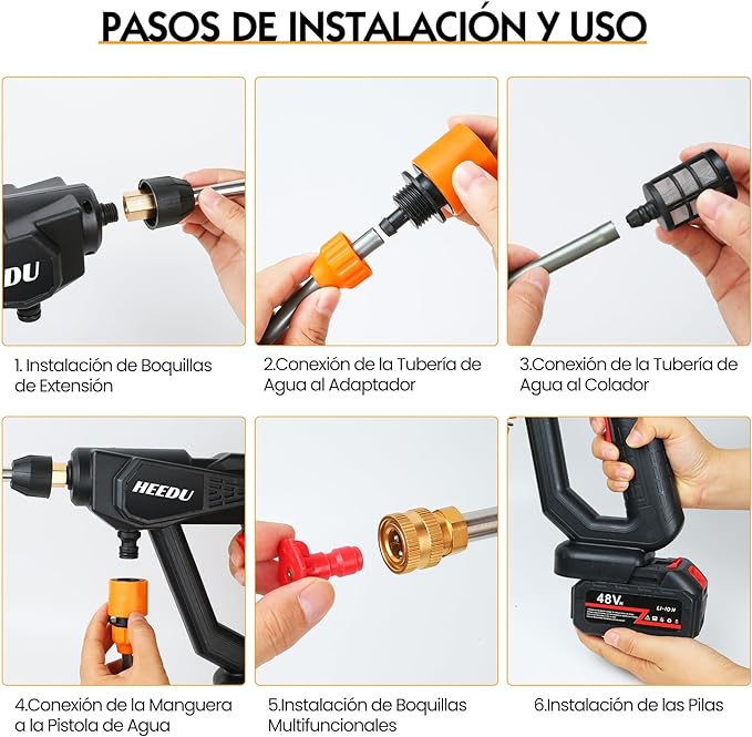 (PROMOCIÓN DE CUMPLEAÑOS) - PISTOLA DE PRESIÓN MULTIFUNCIONAL ECOWASH + 2 BATERÍAS EXTRAS