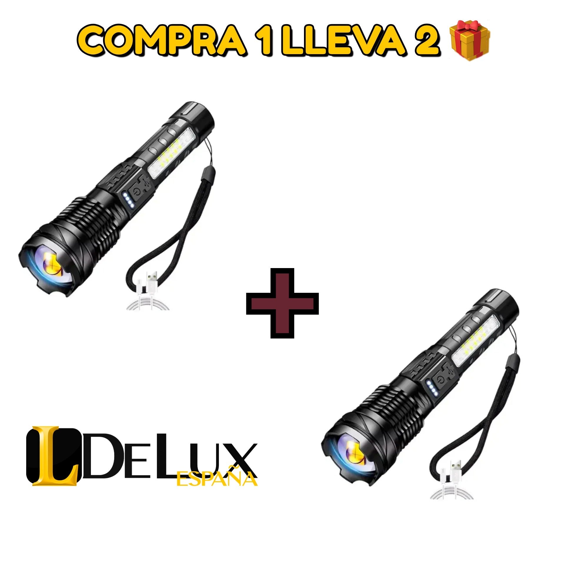 Compra 1 Lleva 2 - Linterna Táctica Ultra Potente - TitaniumPro [PROMOCIÓN DE DÍA DE LA MADRE] 🎁