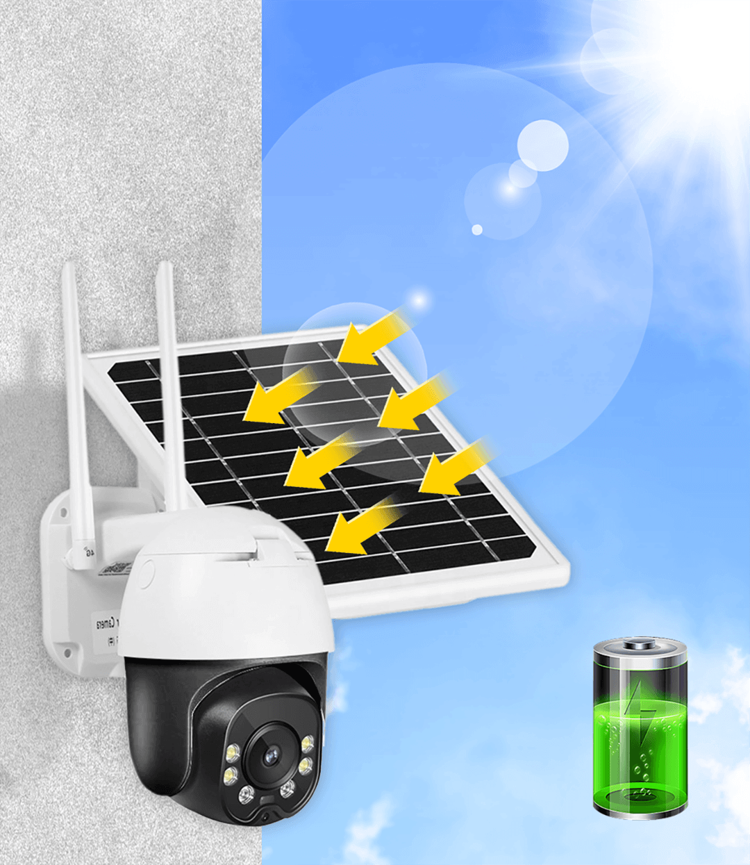 Cámara de Vigilancia Solar Inalámbrica Inteligente SolGuard™ (PROMOCIÓN SOLO HOY)
